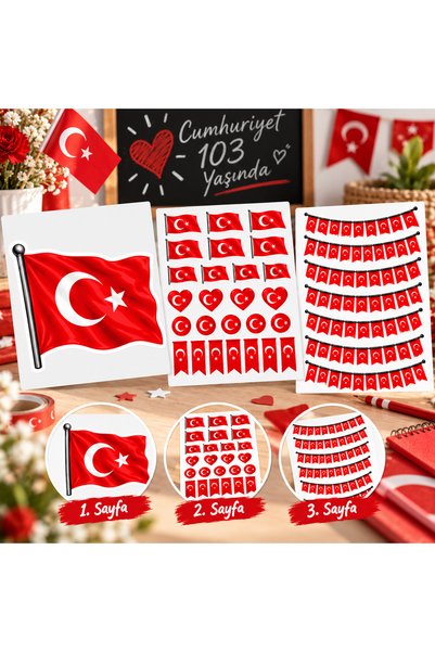 CraftSticker Türk Bayrağı Sticker Seti