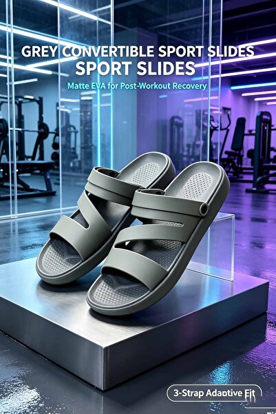 Glory One Mart Men's Convertible Luxe EVA Slides – Adaptive 3-Strap System wi...