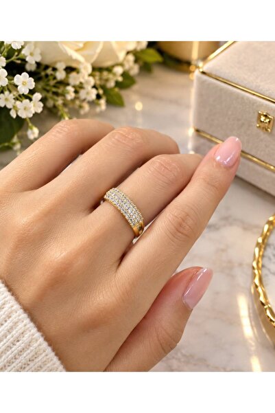 Vipfoni Zircon Stone Half Round Elegant Wedding Ring