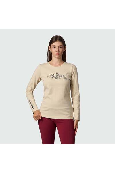NORTHFINDER TR-6083OR tricou de damă din bumbac organic CERVENICA, bej deschi...