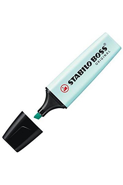 Stabilo Boss Pastel Fosforlu Kalem Turkuaz, Geniş Uçlu Siyah Kapaklı Tekli Pa...