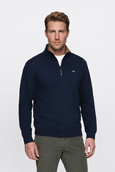 WRANGLER Pamuklu Selanik Regular Fit Normal Kesim Fermuarlı Dik Yaka Sweatshirt