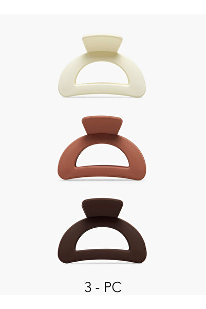 FAV Gloo Pack of 3 Curved Hair Clamp with Cutout Design