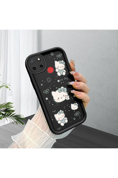 CHICASELUX Realme C25/C25S Compatible Sweet Cute Cat Ribbon Case, Silicone Im...