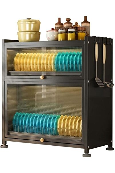 GENERAL 2-Layer Dish Drying Rack & Kitchen Storage Cabinet