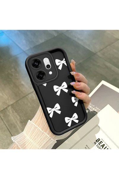 CHICASELUX Oppo Reno14 Pro Compatible Simple White Ribbon Pattern Phone Case,...