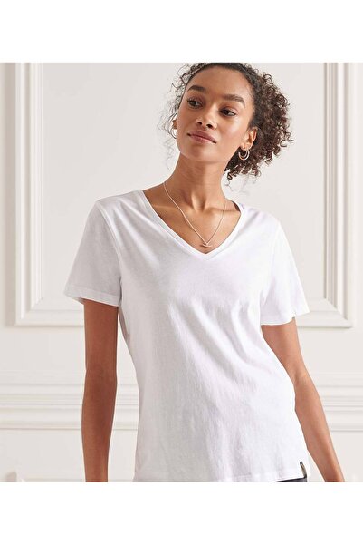 SUPERDRY Βασικό Μπλουζάκι V-λαιμόκοψη (W1010543A-01C)