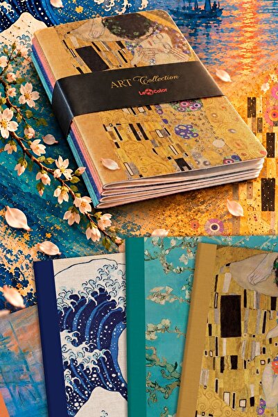 Le Color Σετ 4 τεμαχίων Σημειωματάρια Συλλογής Art Collection από λινό, χωρίς...