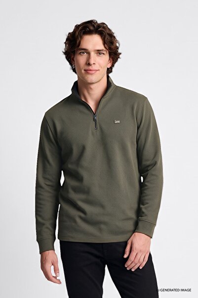 Lee Pamuklu Regular Fit Normal Kesim Bisiklet Yaka Logo Detaylı Sweatshirt