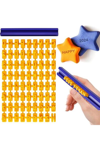 GENERAL Set of 2 Letter Stampers for Fondant Cookies, Alphabet Number Embosse...