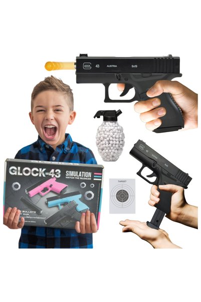 Skleplolki Pistol de jucărie cu bile din plastic - set metalic cu 800 bile gratuite
