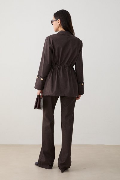 RAFF MAĞAZA Gold Buttoned Denim Set