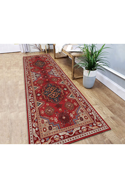 NesaDecor Vintage Etnik Geometrik Desenli Mutfak Koridor Halısı Antre Yolluk