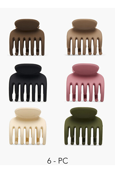 FAV Gloo Pack of 6 Curved Hair Clamp with Matte Finish