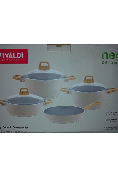 Vivaldi Neo Ceramic 7 Parça Seramik Tencere Seti - Bej