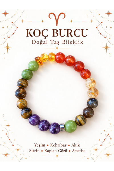 Koç Burcuna Özel Doğaltaş bileklik