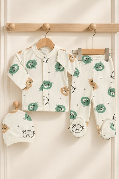 BYS BABY FASHION طقم بدلة للأطفال حديثي الولادة من القماش مكون من 3 قطع موسمي...