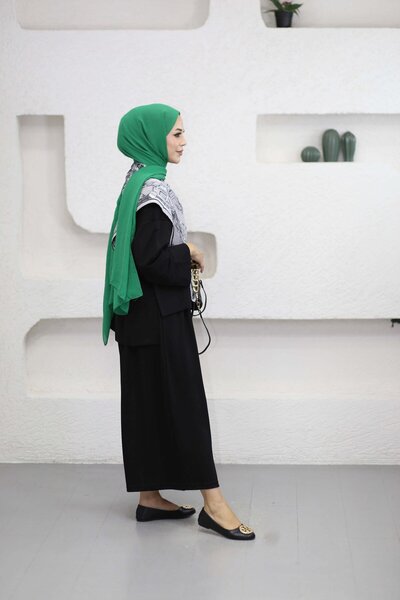nizzell Hijab Clothing Side Slit Detailed Sleeve Detailed New Season Comfortable Cut Tunic