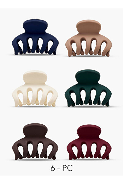 FAV Gloo Pack of 6 Curved Hair Clamp with Slotted Design