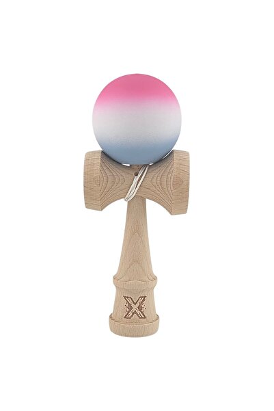 Rao Kendama X Originala, Profesionala, RAO, din Lemn, Rubber Grip, 18 cm, Roz...