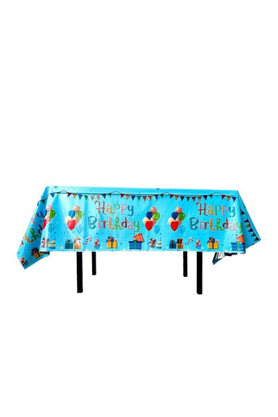 Rao Fata de Masa, din Folie, Imprimeu Happy Birthday cu Baloane, 137 X 274 Cm...