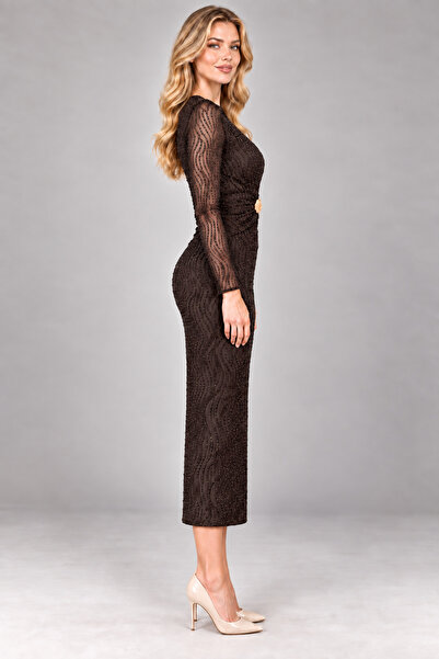 LAMİFUSTORE ROLLAND Rochie cu guler halter cu sclipici