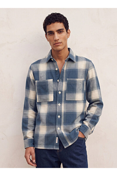 Lee Cooper قميص قطني مخطط بقصة عادية