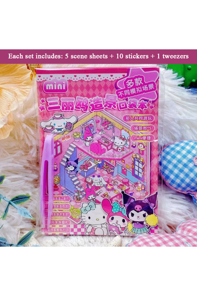 Choice Sanrio Sanrio Mini Scene Pocket Sticker Book DIY 3D Miniature Landscap...