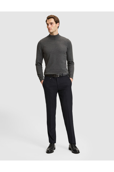 Pierre Cardin بنطلون قماش ضيق مصمم خصيصًا باللون الأزرق الداكن 50331710-VR033