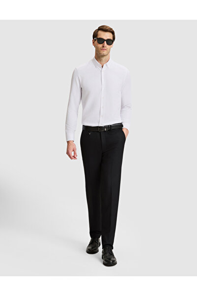 Pierre Cardin بنطلون قماش أسود ضيق مصمم خصيصًا 50331710-VR046