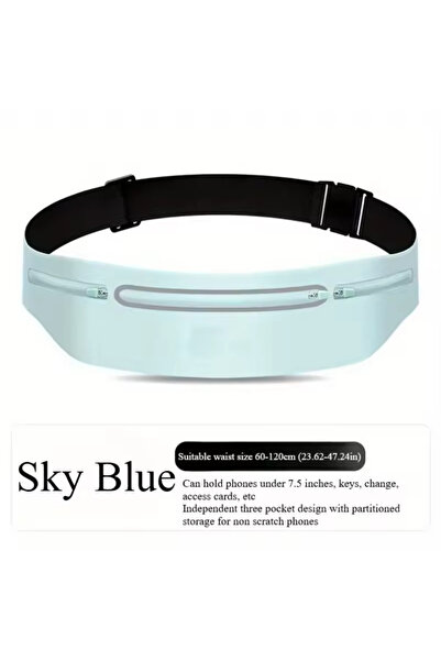 Choice Blue 3 Pockets Reflective Running Belt Marathon Waist Bag Ultra Slim W...