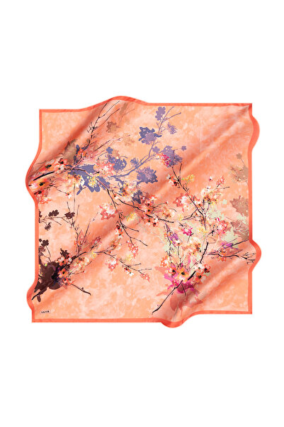Aker Orange 90X90 Silk Crepe Satin Scarf