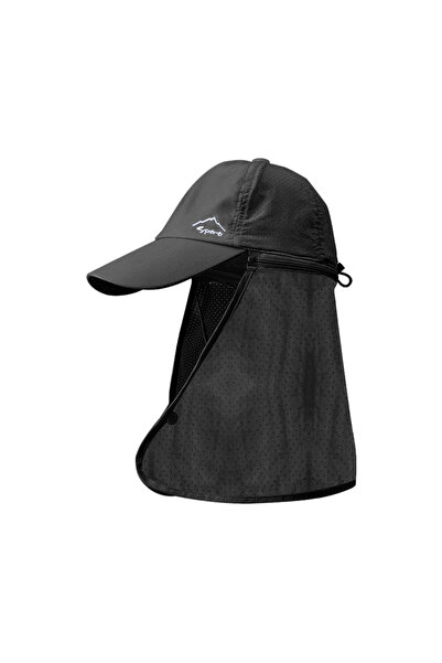 Choice Black Quick-dry Sun Hats for Men Women Detachable Shawl Neck Protectio...
