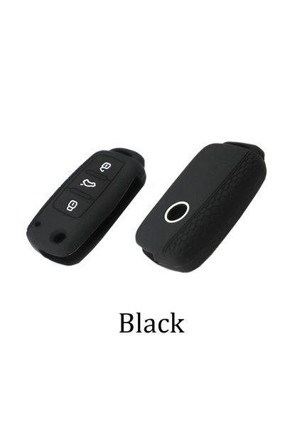 Choice غطاء مفتاح سيارة أسود من السيليكون بثلاثة أزرار لسيارات فولكس فاجن جول...