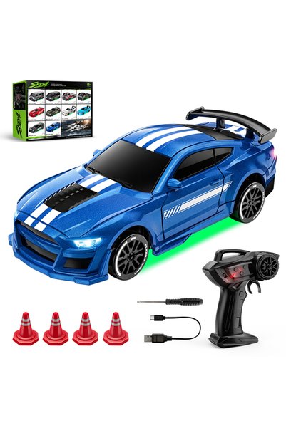 Choice E94-Blue 1:64 Desktop Drift Racing Car, 4WD Cool Mini Stunt RC Drift C...
