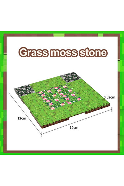 Choice مجموعة مكعبات بناء مغناطيسية L 12CM-Grass stone-04 مع ألواح أساسية، أل...