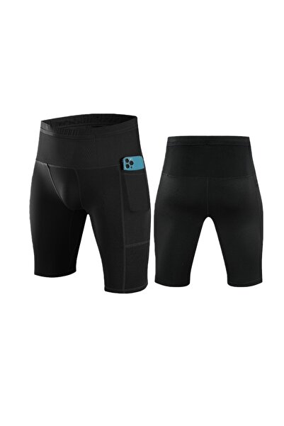 Choice L black Men's High Waist Compression Running Shorts Quick Dry Breathab...