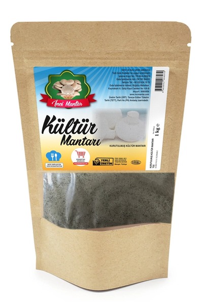 Kurutulmuş Kültür Mantarı Tozu 1 kg Büyük Boy