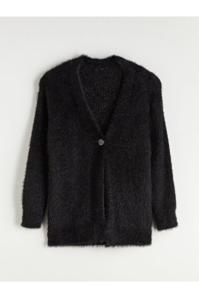 Lavanta Tekstil Soft Textured Women's Plush Knitwear Cardigan
