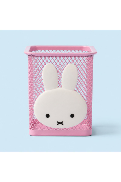 Choice pink Cartoon Cute Miffy Metal Mesh Pen Holder Cute Square Desk Organiz...