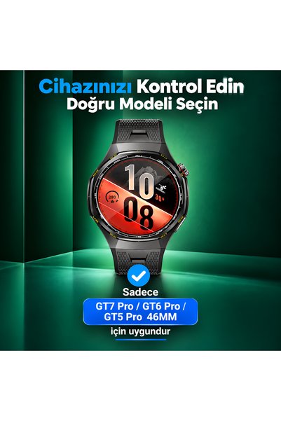 Dexmon Huawei GT7 Pro / GT6 Pro / GT5 Pro 46mm Uyumlu Kolay Uygulama Aparatlı Cam Ekran Koruyucu