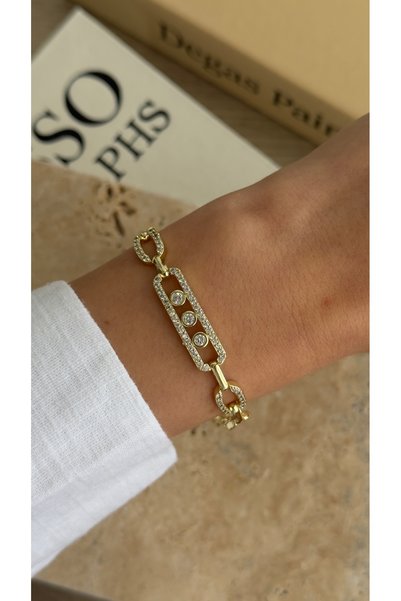 İREM YILDIZ 14K Luxury Gold Kuyumcu Model Kararmaz Kadın Bileklik