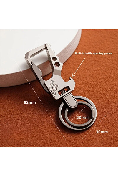 Choice Slivery grey Men's Metal Car Keychain with Waist Hook Bottle Opener Fe...