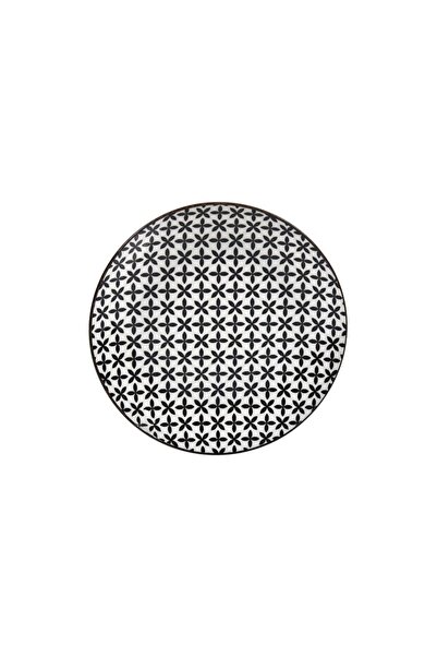 OEM Farfurie din Porțelan Alb cu Model Flori Negre Ø19cm – pentru servire ele...