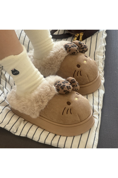 Choice 38-39 Light coffee color Winter Women's Autumn Winter Hello Kitty Slip...