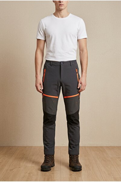 OEM Pantaloni barbati outdoor drumetie trekking cu insertii elastice si buzun...