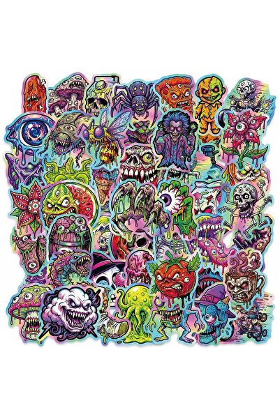 Choice 50 قطعة × 2، 50/100 قطعة ملصقات جوثيك بتصميم جمجمة ووحش مرعب، سميكة وم...