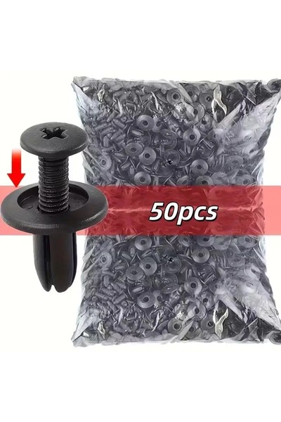 Choice 50 قطعة 100/50/30 قطعة مشابك بلاستيكية سوداء للسيارات مقاس 8 مم، مثبتا...