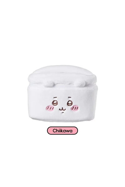 Miniso حقيبة مكياج بيضاء من تشيكاوا، حقيبة تخزين كبيرة السعة للعناية بالبشرة،...