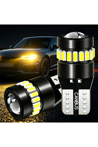 Choice قطعتان من مصابيح LED صفراء 2x W5W T10 3014 18SMD، مصابيح داخلية للسيار...